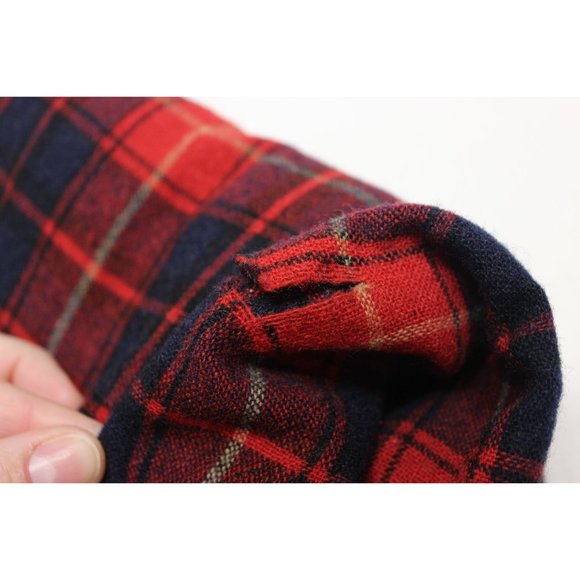 Timber Topper vintage men's red plaid short sleeve button front wool shirt XL - Picture 11 of 11